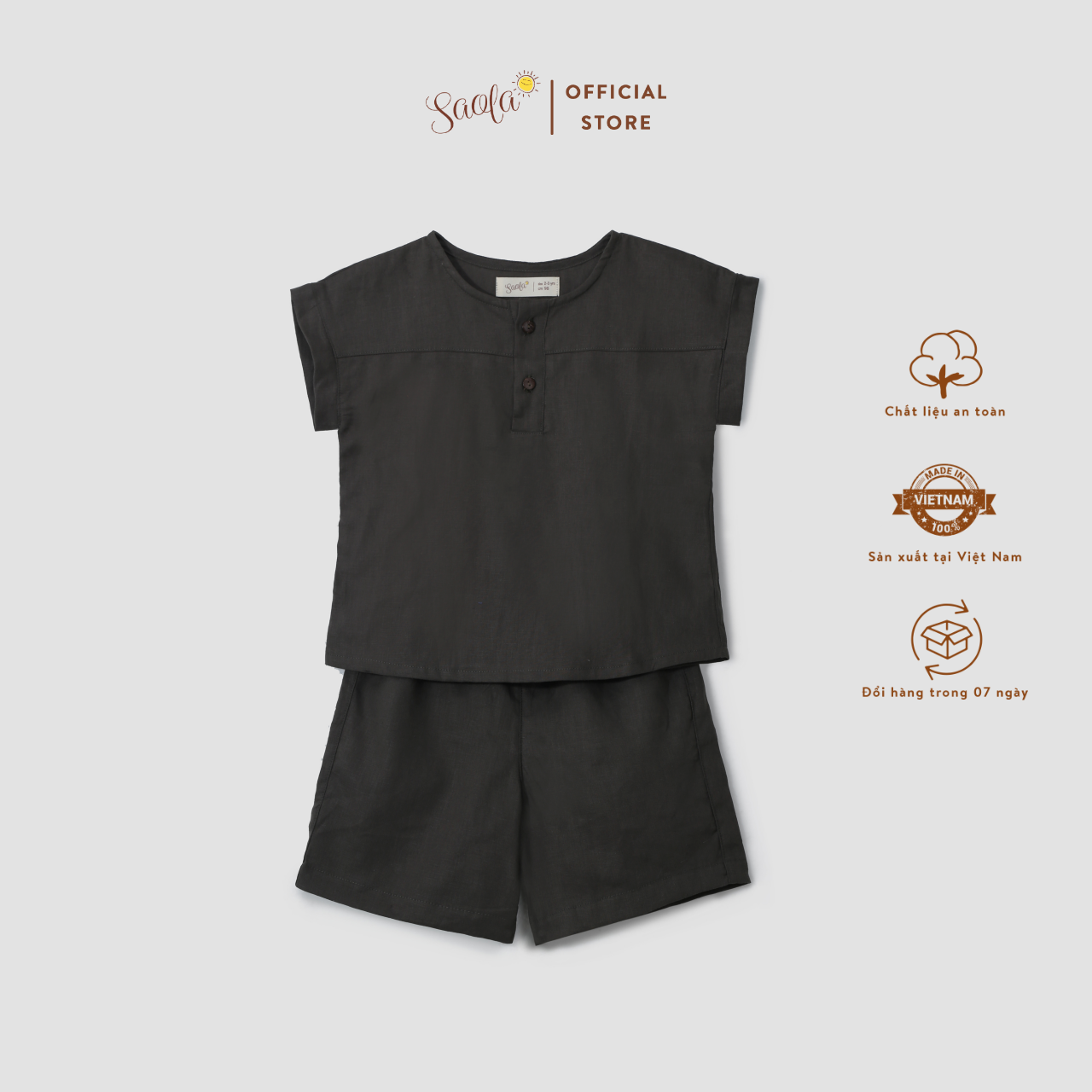 Bộ Áo Quần Linen Thoáng Mát Cho Bé Trai / Bé Gái - PULPO SET - SEL011 - SAOLA KIDS CLOTHING