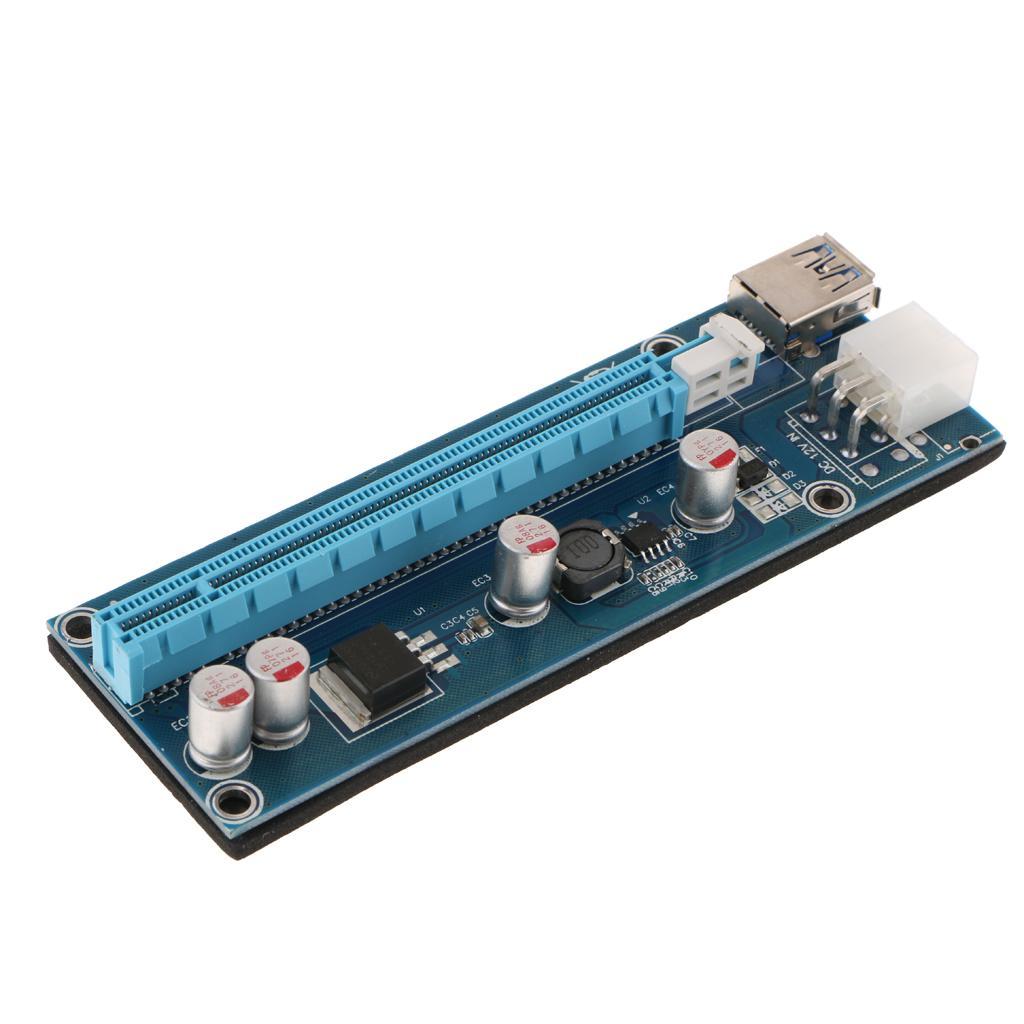 VER006C 1x To 16x GPU Extender Riser Card 6 PIN SATA Adapter Cable USB 3.0