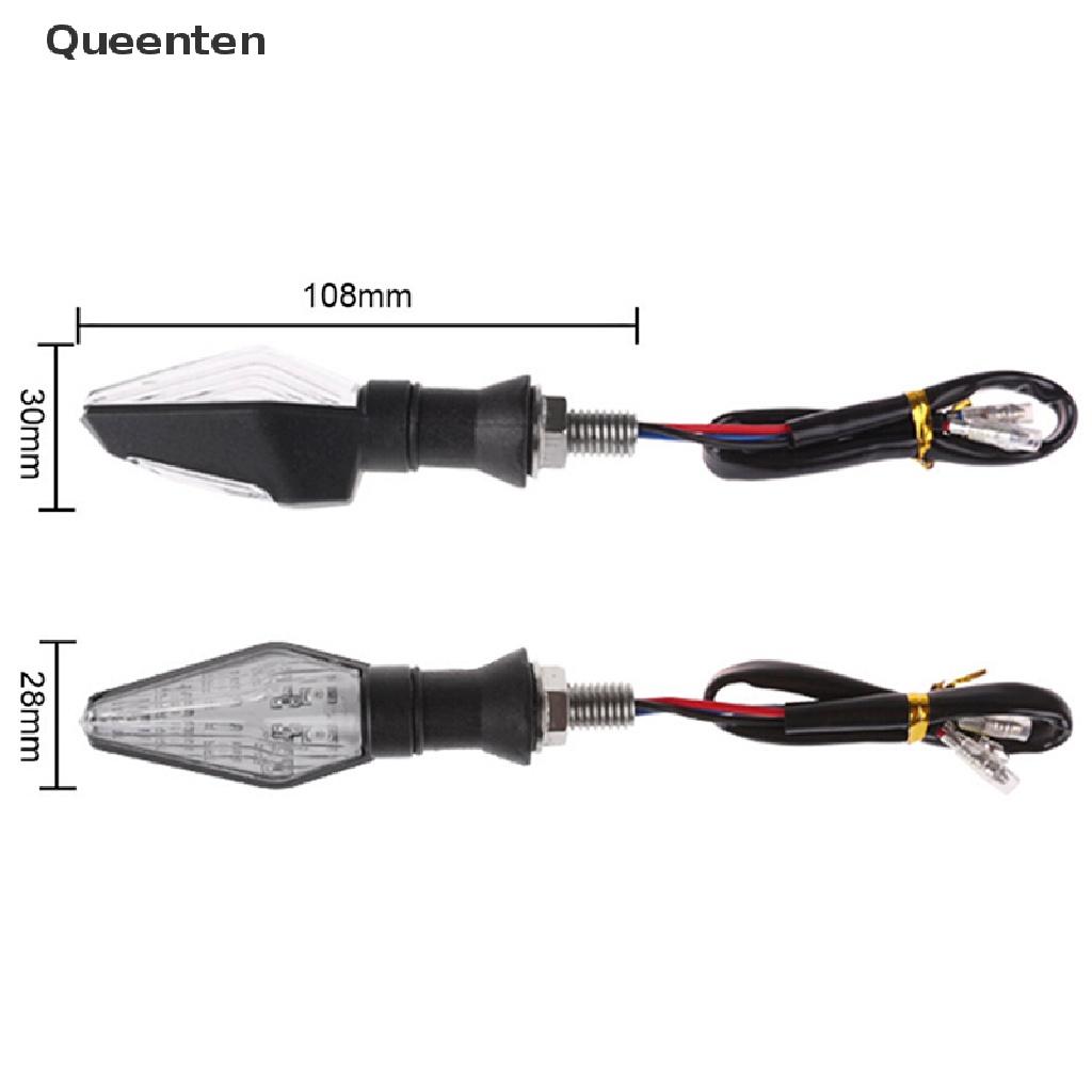 Queenten 12LED Amber+Blue Motorcycle Turn Signal Indicator Light Blinker Universal QT