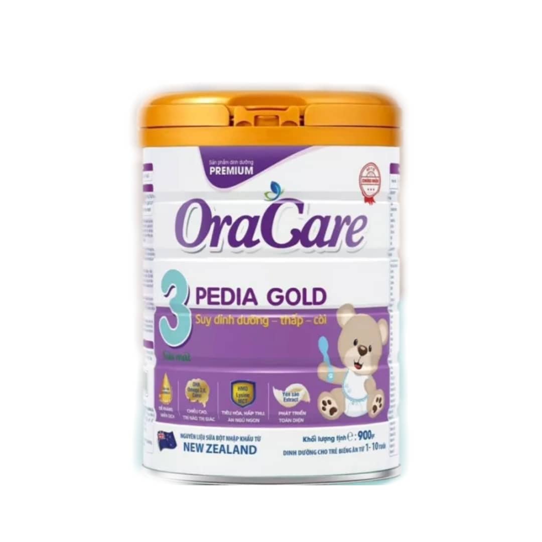 Sữa OraCare Pedia Gold lon 900g - Dinh dưỡng cho trẻ biếng ăn từ 1 - 10 tuổi.