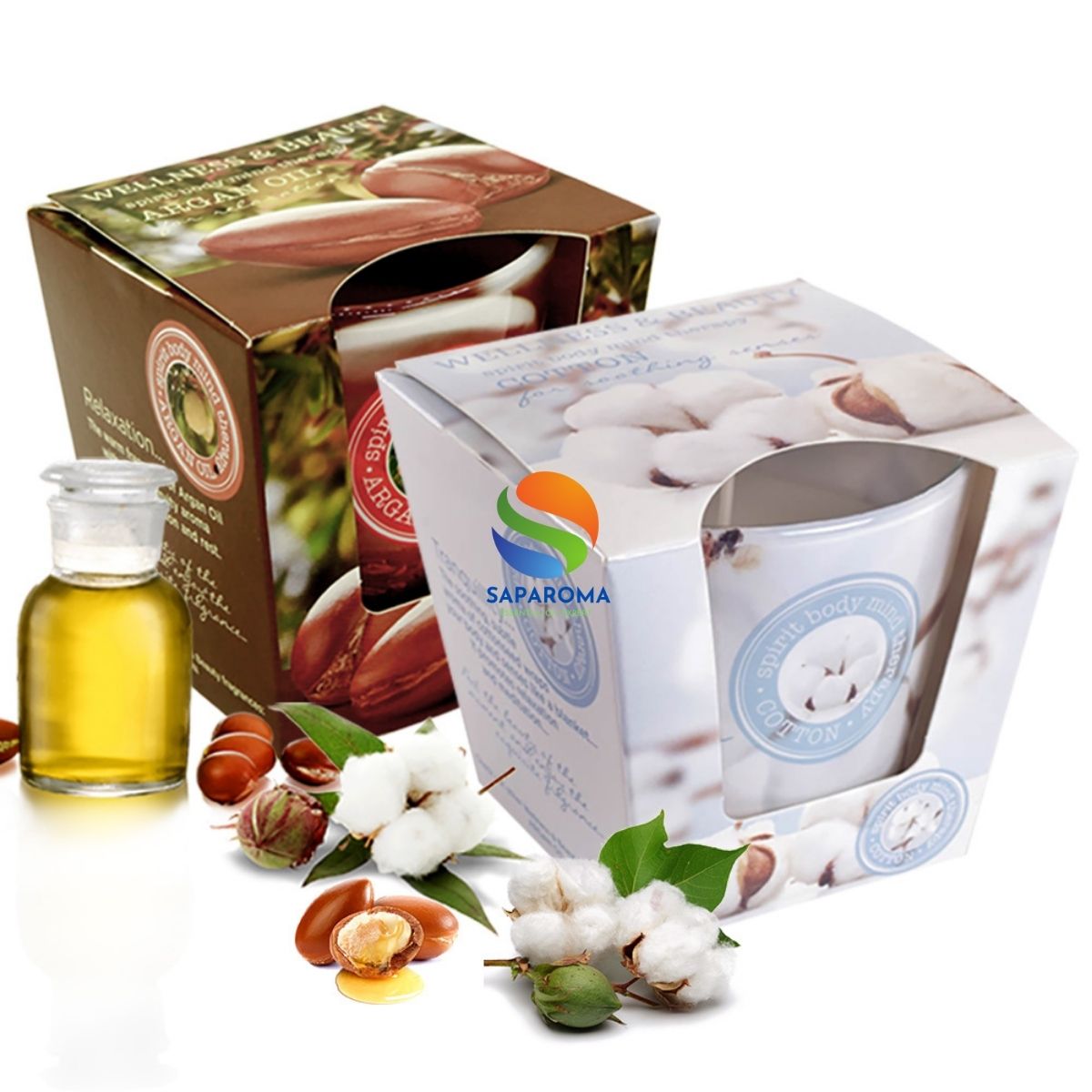 Combo 2 ly nến thơm tinh dầu Bartek Wellness &amp; Beauty 115g - hương hoa bông, nến trang trí, thơm phòng, thư giãn, hỗ trợ khử mùi