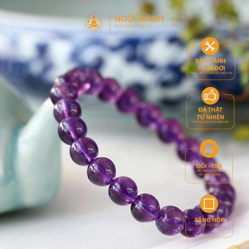 Vòng Tay Đá Thạch Anh Tím mm phong thủy