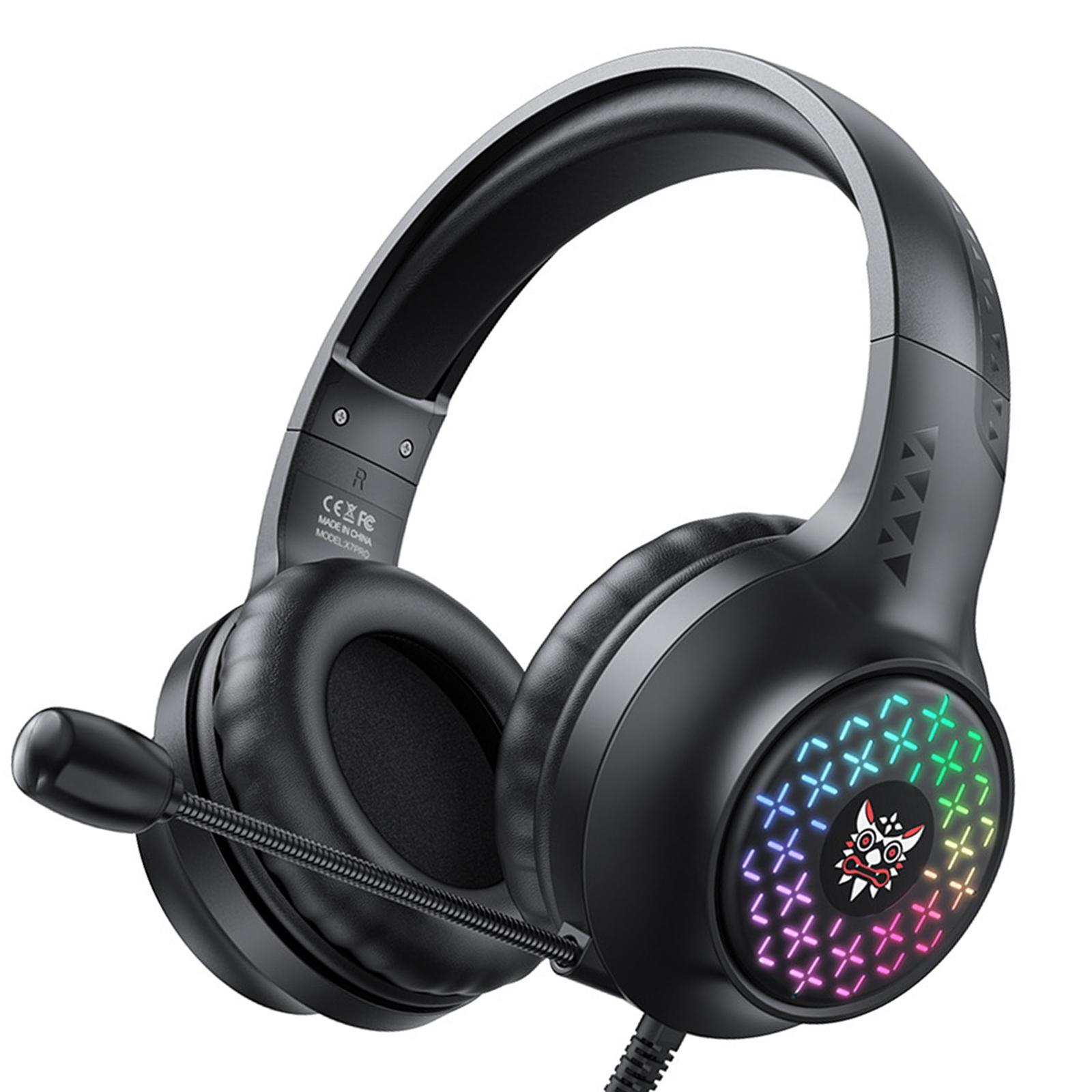 RGB Gaming Headset Noise Cancelling Gamer Headphones Earpiece for