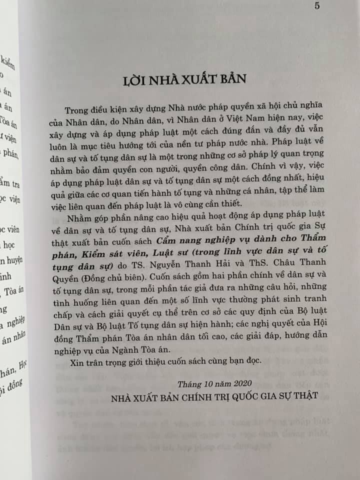 Cẩm Nang Nghiệp Vụ Dành Cho Thẩm Phán, Kiểm Sát Viên, Luật Sư