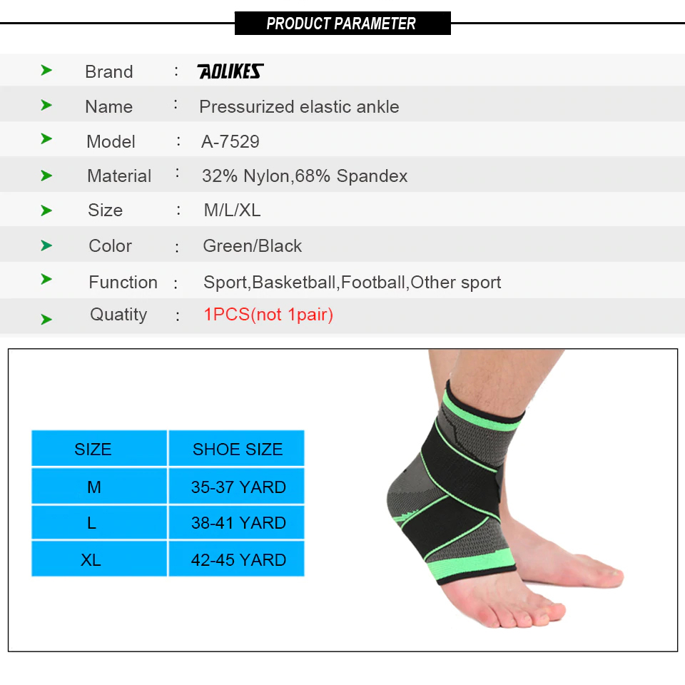 Băng bảo vệ mắt cá chân AOLIKES A-7529 Taekwondo Pressurized elastic ankle