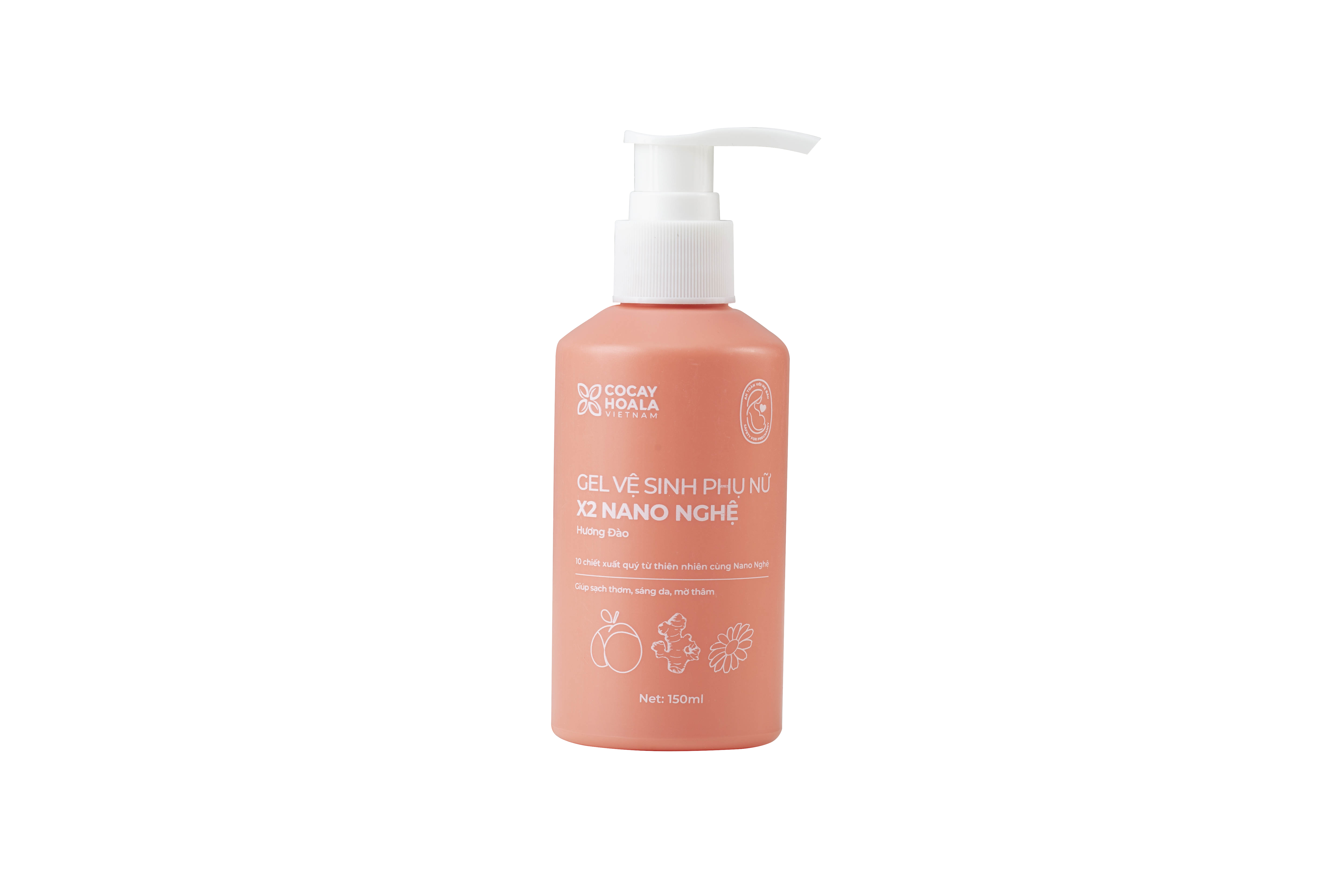 Cocayhoala Gel vệ sinh x2 nano nghệ hương đào 150ml
