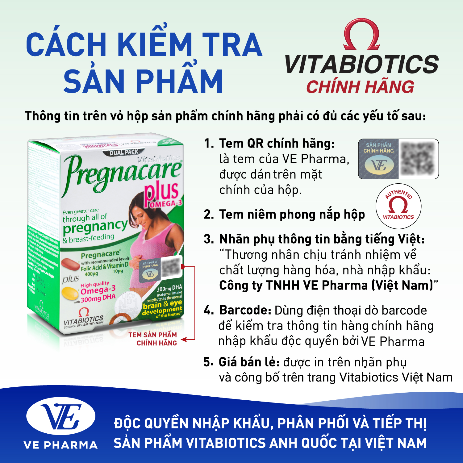 Bộ Sản Phẩm Vitabiotics Tăng Cường Sức Khỏe Cho Mẹ Bầu OSTEOCARE 30 Viên Và PREGNACARE PLUS OMEGA-3 56 Viên