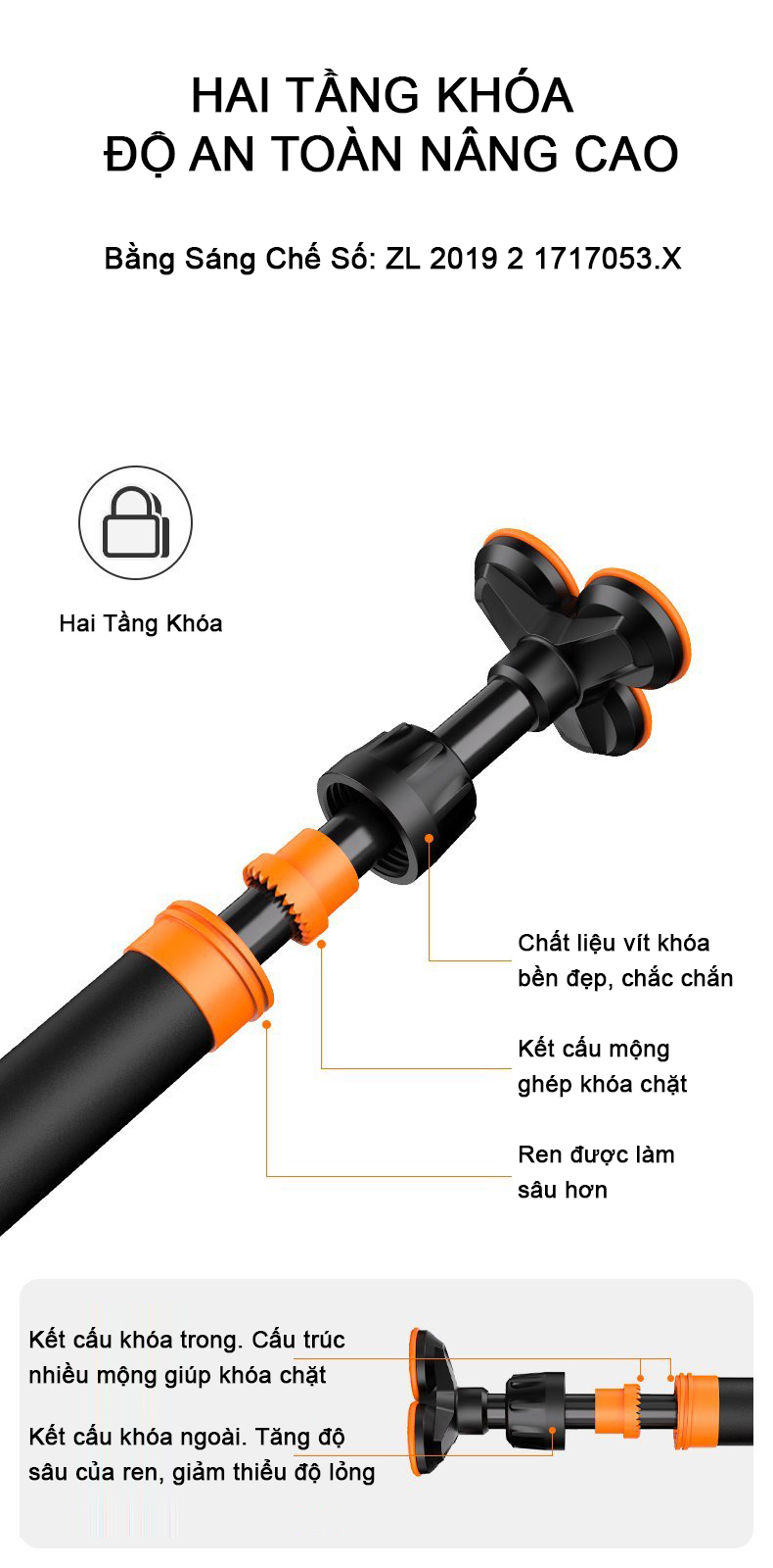 Xà Đơn Treo Tường Thế Hệ Mới FED-0228 - Kích Thước 65-90CM