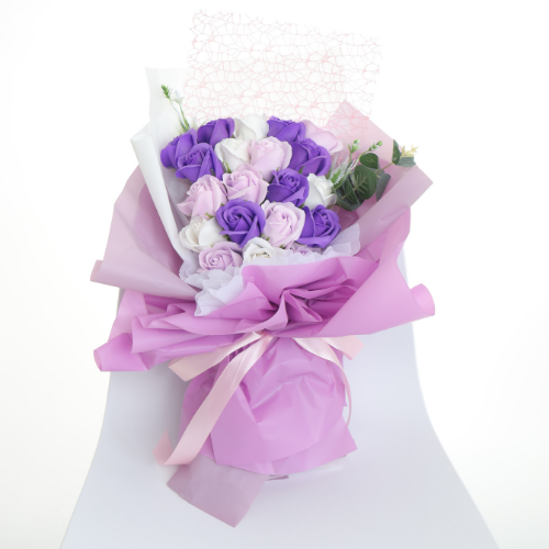 Bó 20 bông hồng sáp tím hồng
