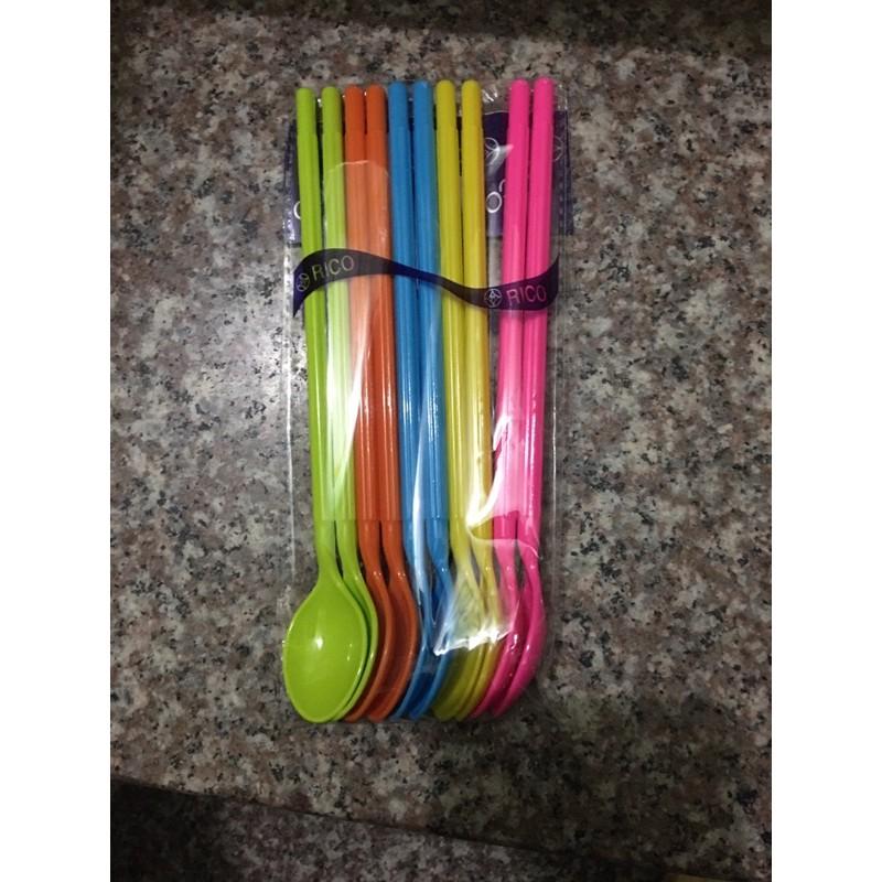 Combo 10 thìa nhựa phíp màu đen sinh tố hàng đẹp