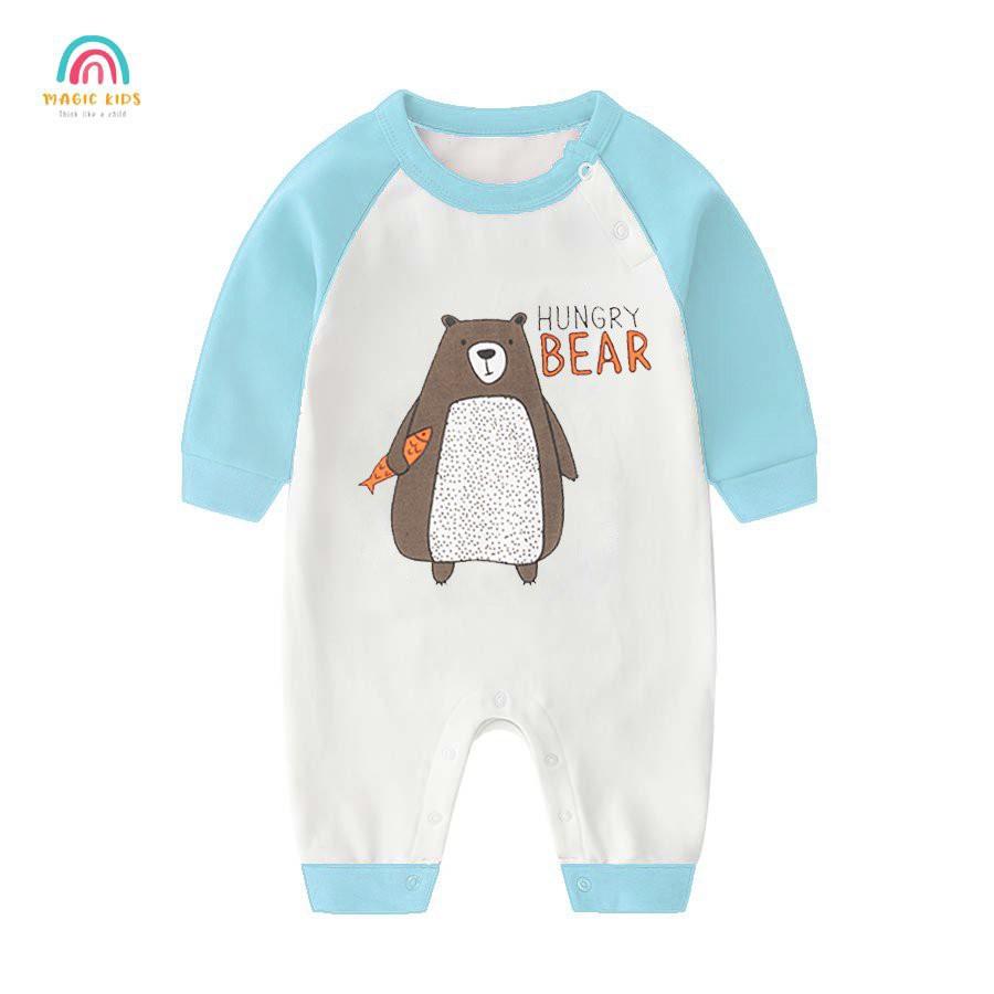Bộ body dài tay chất liệu cotton họa tiết đáng yêu cho bé BL20011