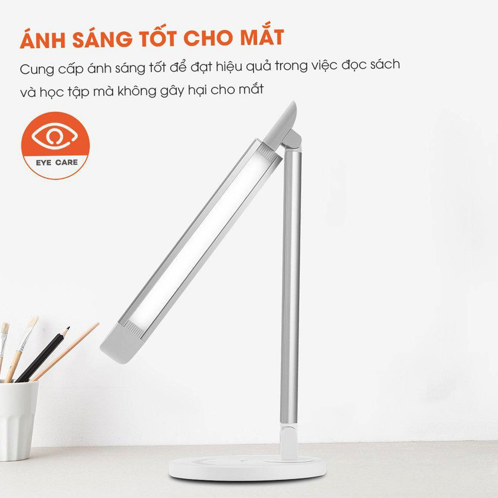 Đèn làm việc, học tập để bàn LED 6 chế độ ánh sáng 14W, Có cổng sạc USB 5V-1.5A