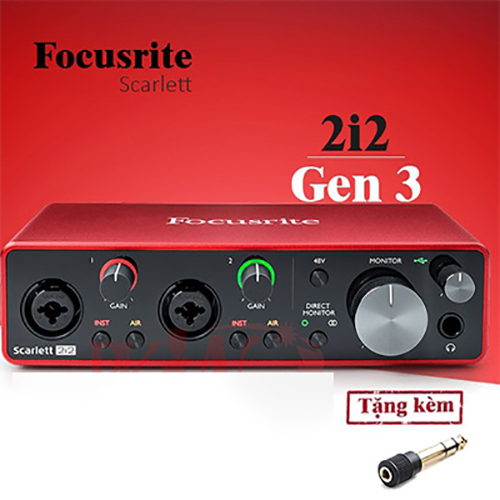 Sound card thu âm Focusrite Scarlett 2i2 - Soundcard cao cấp hỗ trợ livestream, thu âm chuyên nghiệp dành cho phòng thu - Hàng chính hãng