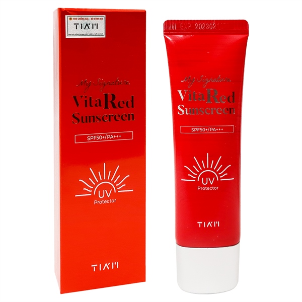 Kem Chống Nắng Dưỡng Trắng, Nâng Tông Da TIA'M MY SIGNATURE VITA RED SUNSCREEN SPF50+/PA+++