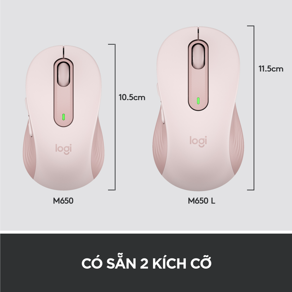 Chuột không dây bluetooth Logitech Signature M650 - Hàng chính hãng