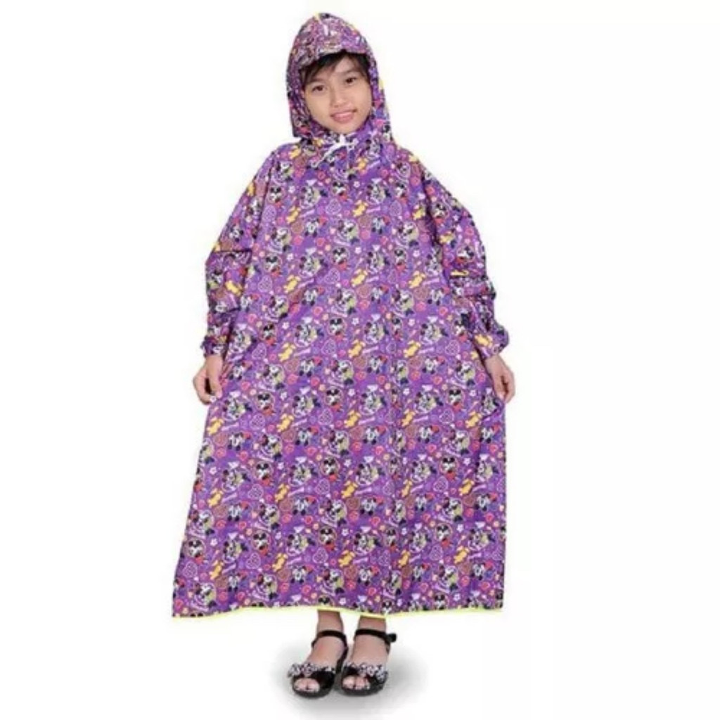 Áo Mưa Trẻ Em Unisex 1–4 Tuổi – Áo Mưa Trùm Kín Vải Dù Chống Nước, Họa Tiết Hoạt Hình, Gọn Nhẹ Có Túi Đựng, Giao Màu Ngẫu Nhiên