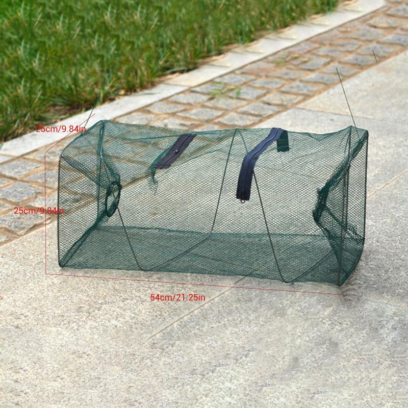 Fishing Net Shrimp Cage Foldable Fish Trap Cast Mesh Crab Crayfish Lobster Prawn Hand Fishing Network Portable Folding Tackle