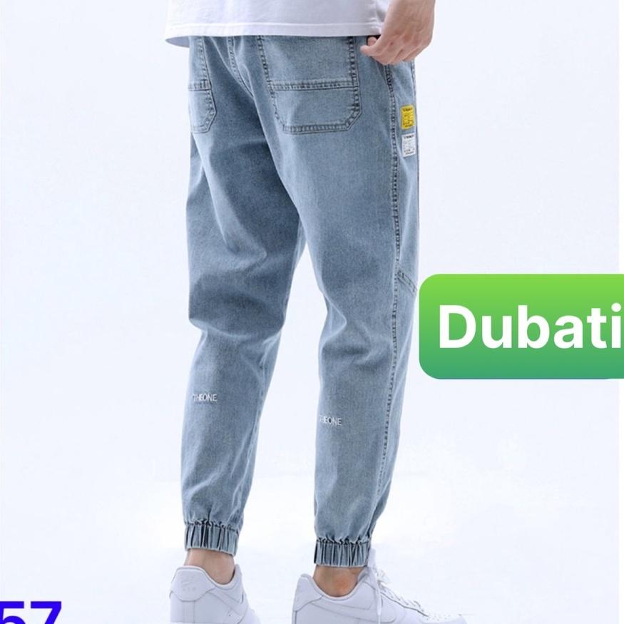 QUẦN JEAN NAM CHẤT BÒ XANH CO GIÃN, QUẦN BAGGY NAM TÚM GẤU- DB 57- DUBATI FASHION