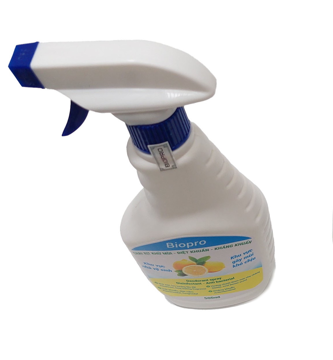 Chai xịt Biopro 500ml khử mùi diệt khuẩn kháng khuẩn Khu vực gây mùi khó chịu Khu vực nhà vệ sinh Hương chanh thơm mát