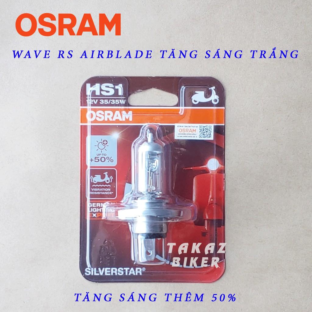 Bóng đèn HAL OSRAM HS1 Air Blade, Wave RS , Exciter , Vison tăng sáng +50% màu trắng 64185SVS-01B 35/35W 12V