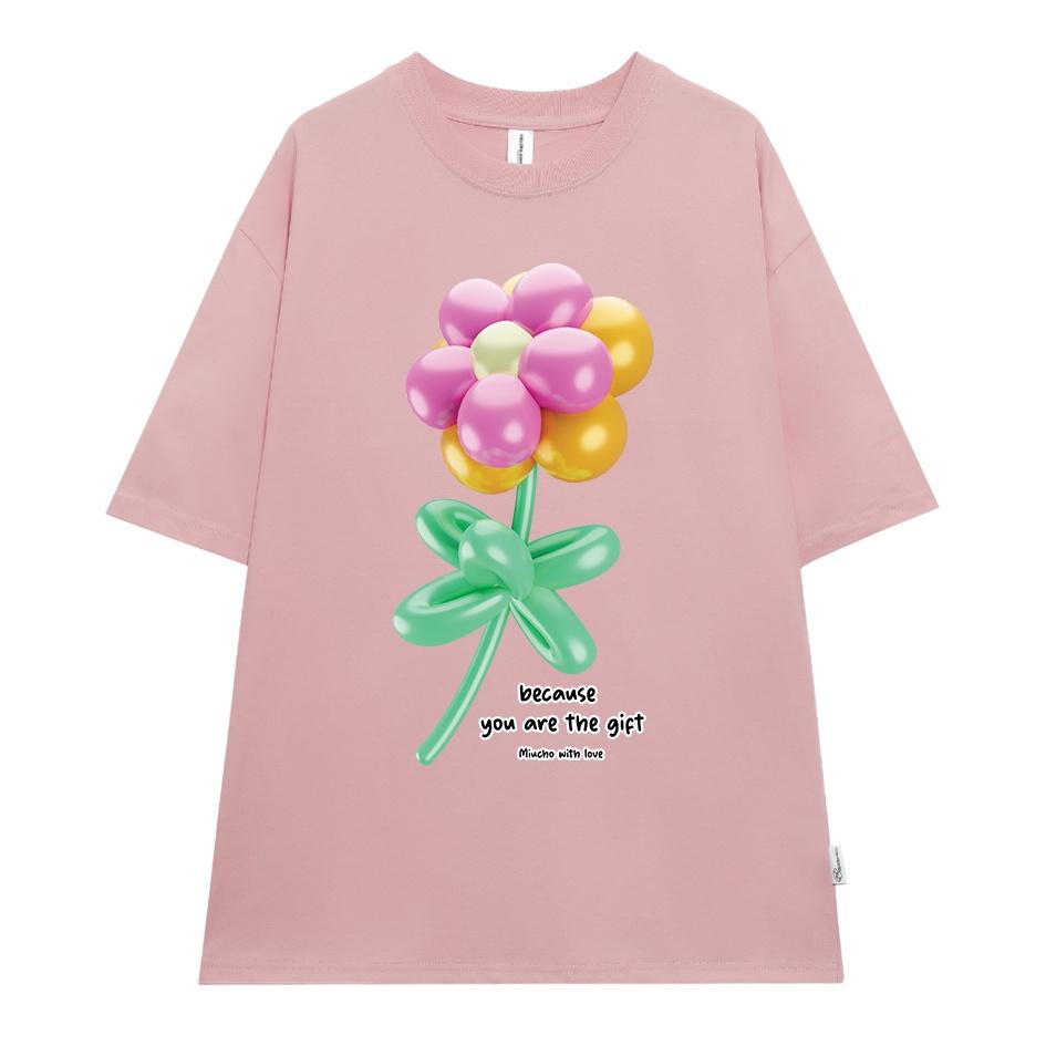 Áo thun nữ form rộng AT407 chất vải cotton in graphic - Be