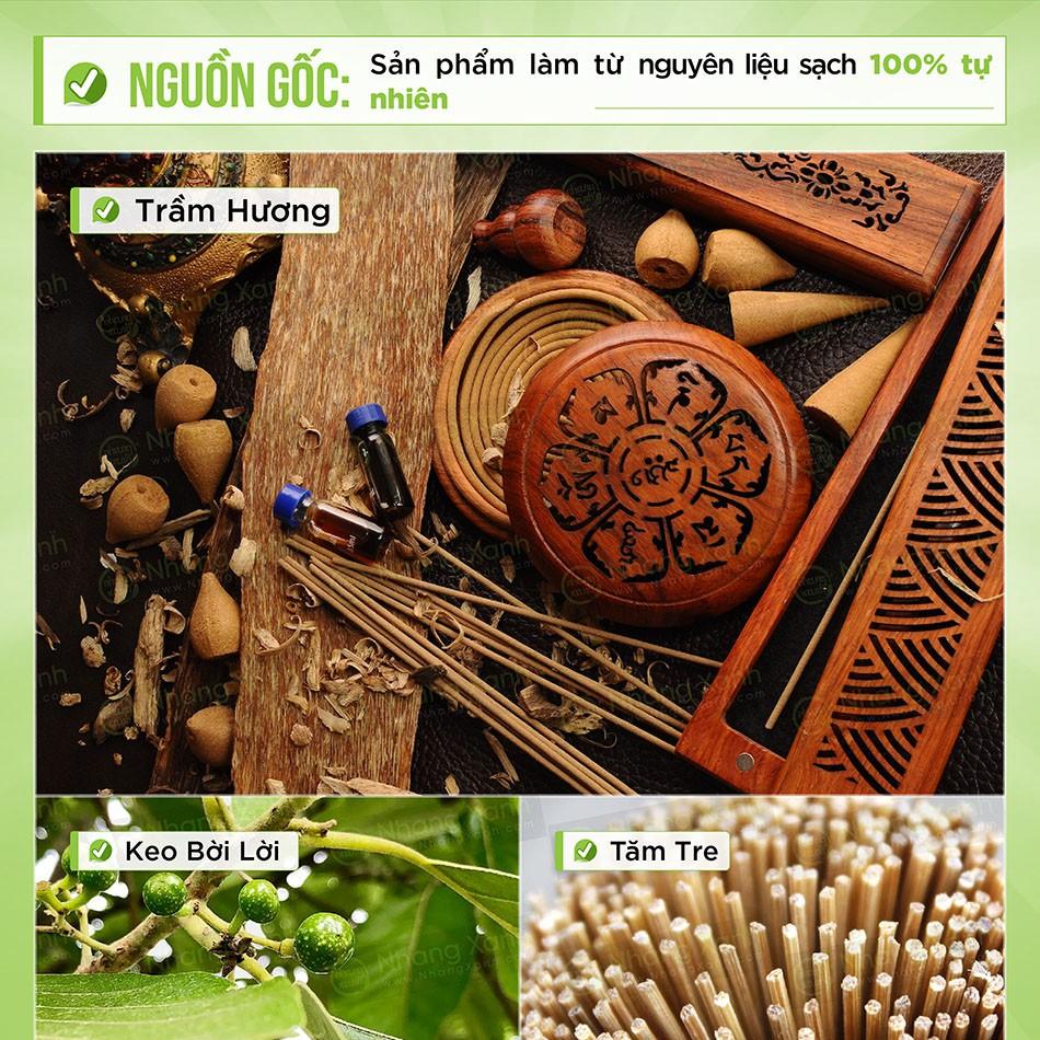 Nhang Xanh Trầm Hương - Cao 20cm Hộp 200 gram