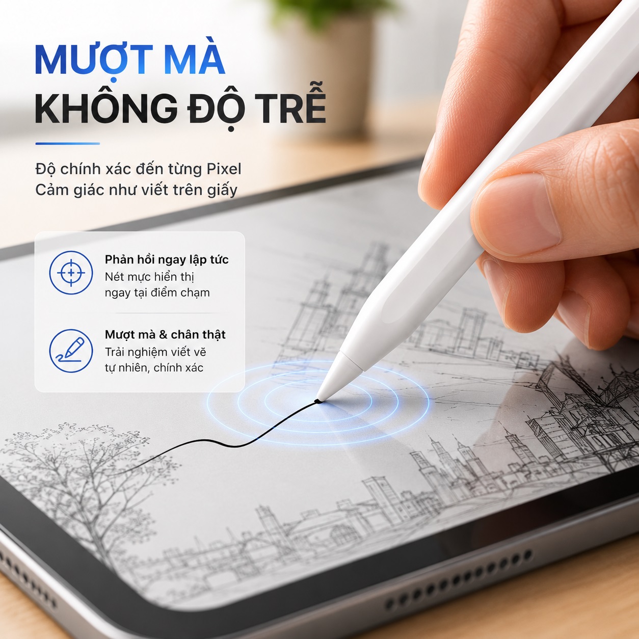 Bút cảm ứng styplus thông minh cho iPad không độ trễ hỗ trợ tì tay nét nghiêng cho iPad WIWU Pencil E - Hỗ trợ iPad Pro Air Mini đời 2018 trở lên - Palm Rejection | Magnetic | Sạc Type-C | Viết Không Độ Trễ | Tặng Ngòi Thay Thế - Hàng nhập khẩu