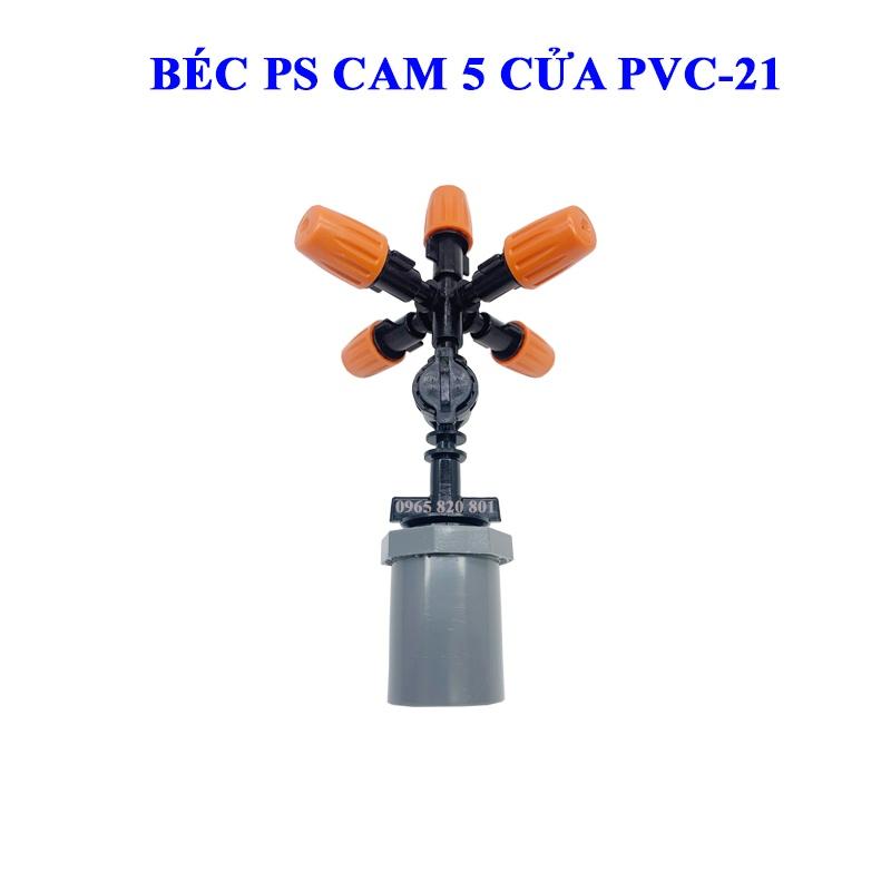 Bộ béc phun sương 5 hướng cam kèm PVC 21