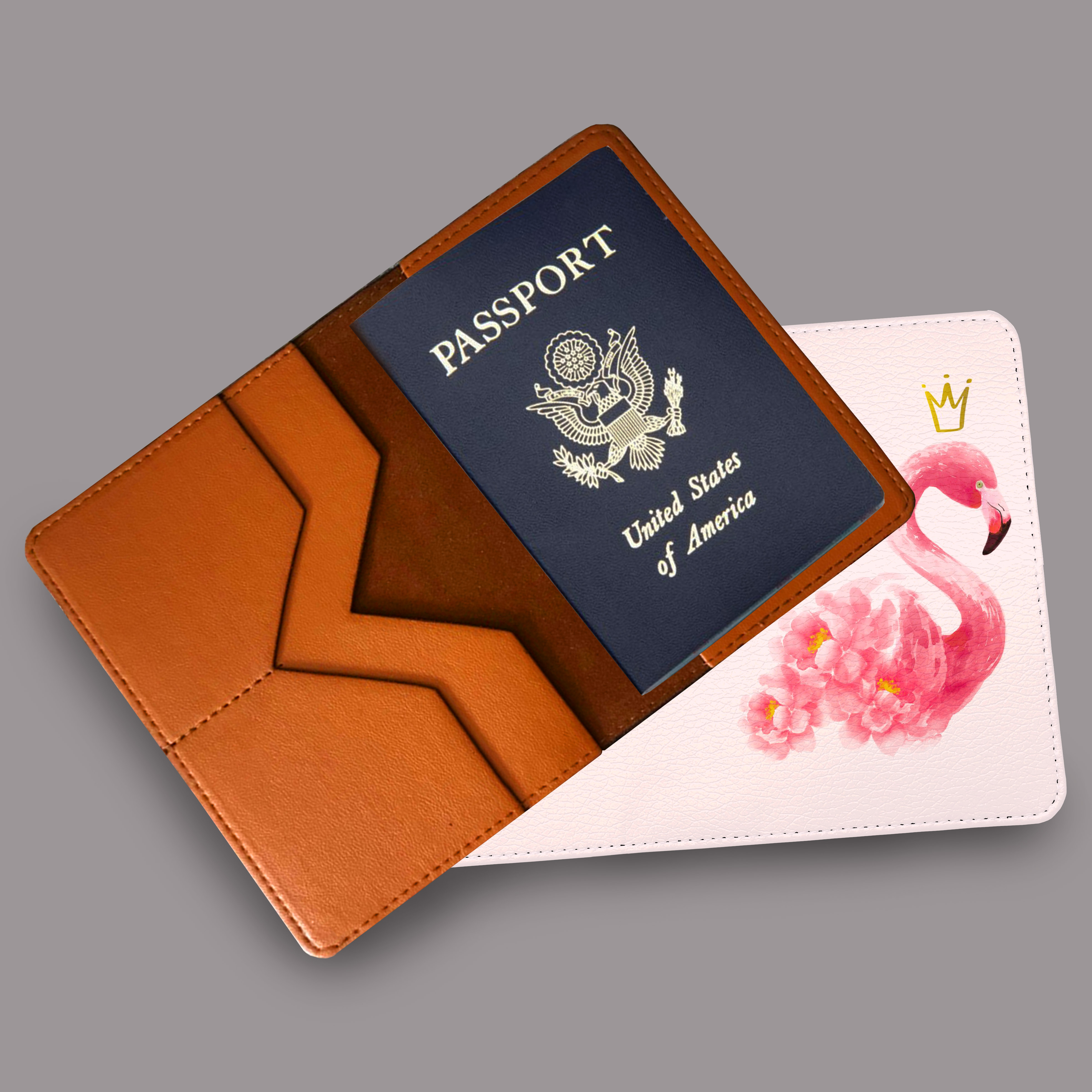 Bao Da Hộ Chiếu HẠC HỒNG Dễ Thương - Passport Cover Holder FLAMINGO - Ví Đựng Passport Du Lịch STormbreaker - Thời Trang - Tiện Lợi - Cá Tính - LT022