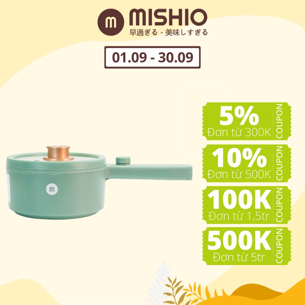 Nồi điện ceramic Mishio MK271 nấu lẩu, mỳ, canh, súp dễ dàng - Hàng chính hãng