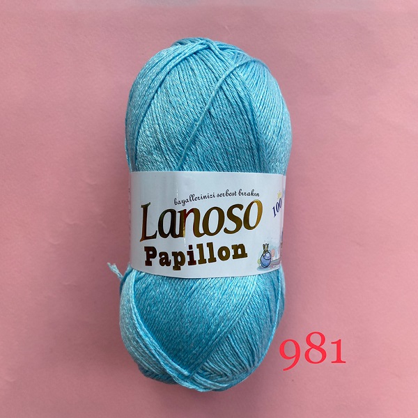 Cuộn sợi Papillon cotton visco - Nhập khẩu chính hãng Lanoso - 100gram dài 420m