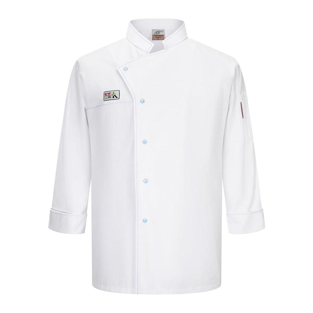 Unisex Chef Jackets Coat Long Sleeves Shirt Kitchen Uniform