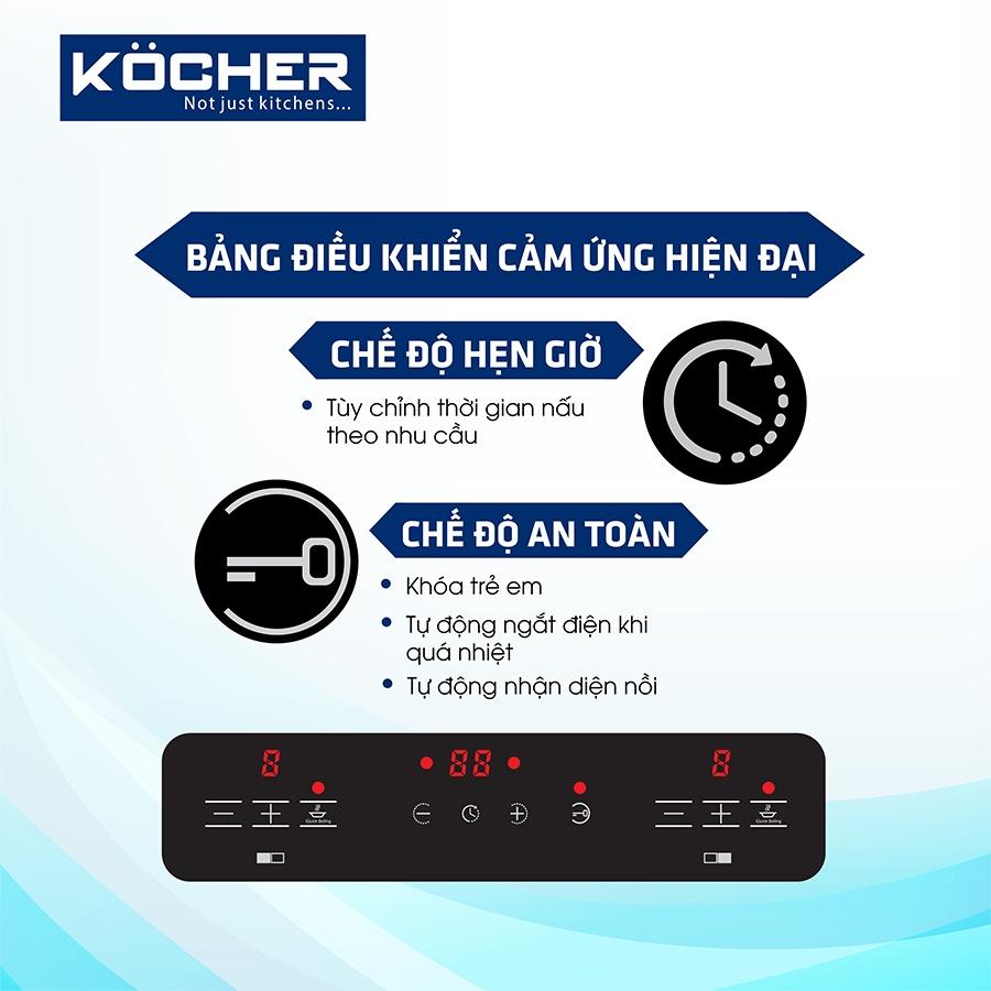 Bếp từ KOCHER DI-633SPMAX01đặt âm/dương mặt kính chịu lực - Hàng chính hãng