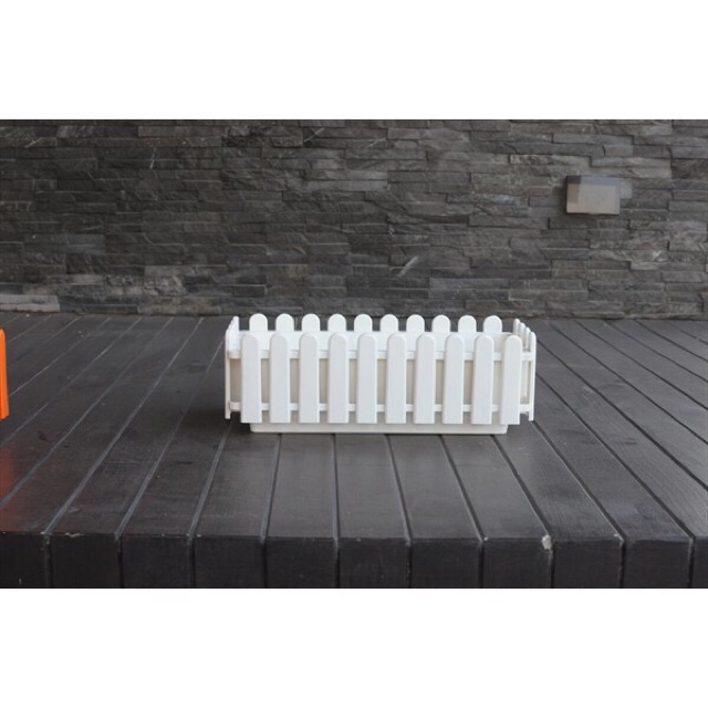 Chậu hàng rào size to 45x20x15cm, hàng Loại 1 dày, bóng đẹp nhiều màu, Chậu Nhựa Composite Trồng Hoa