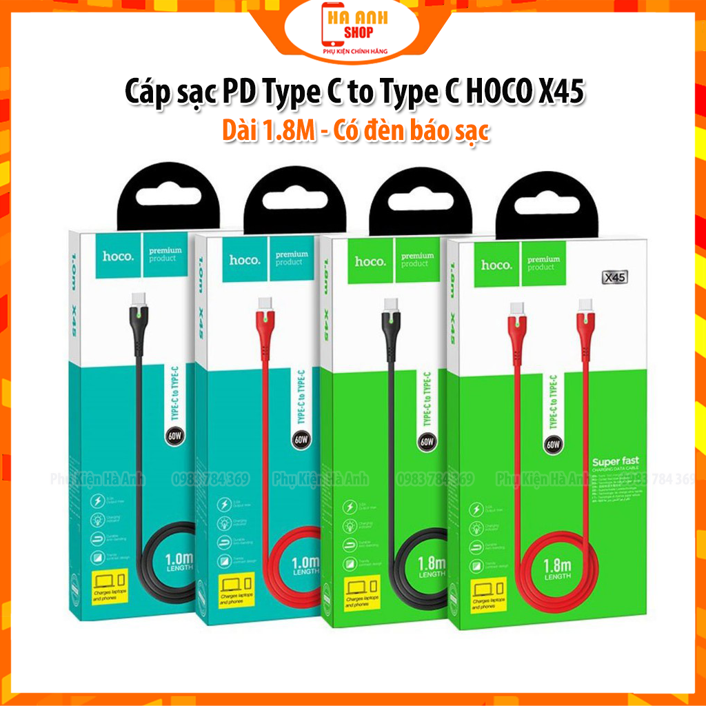 Cáp Sạc Nhanh Android PD60W Hoco X45 Surplus Chính Hãng Thế Hệ Mới Hỗ Trợ Truyền Dữ Liệu