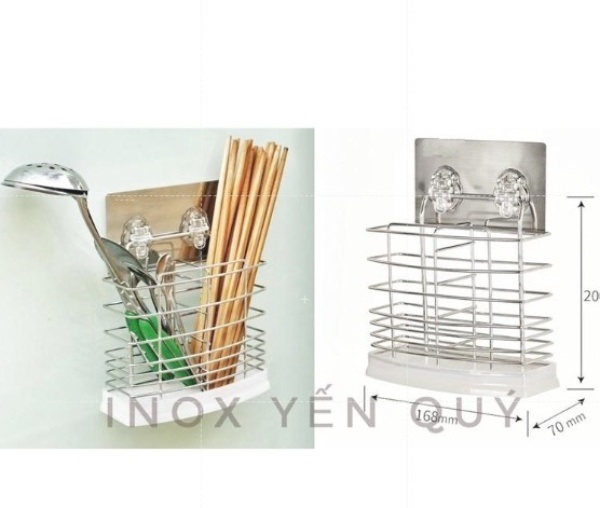 Kệ ống đũa inox dán chân không
