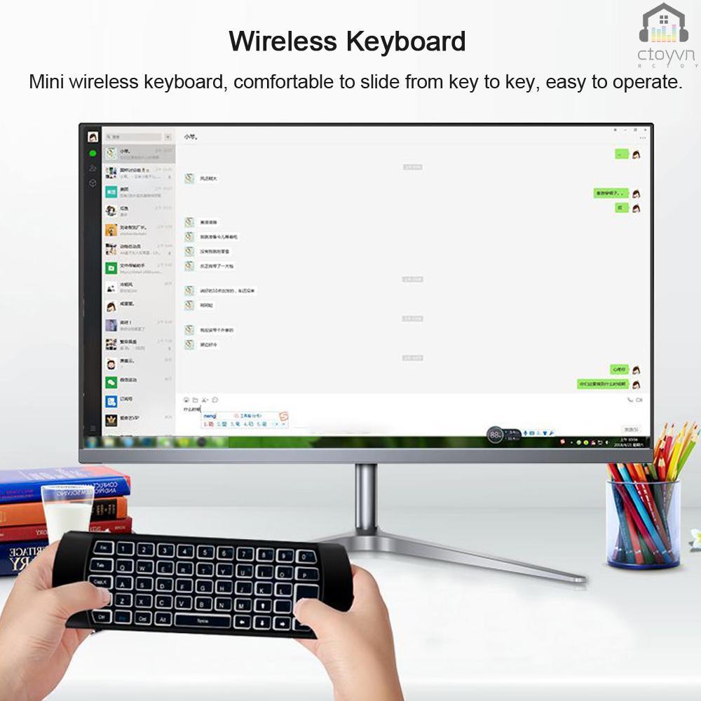 Bàn phím không dây 2.4G 6 trục điều khiển từ xa cho TV Android thông minh