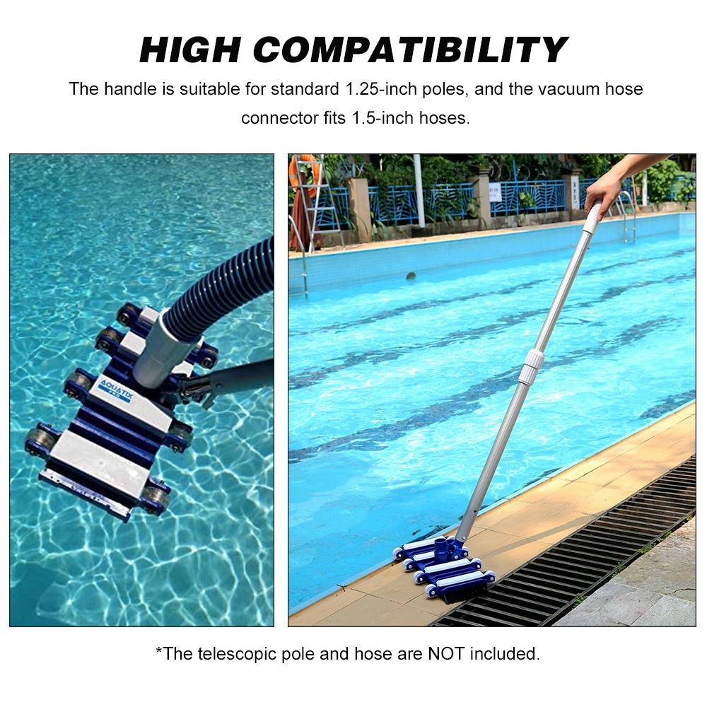 14-Inch Swimming Pool Vacuum Head Suction Head with Brush Flexible Vacuum Brush Head with Weighted Base Vacuum