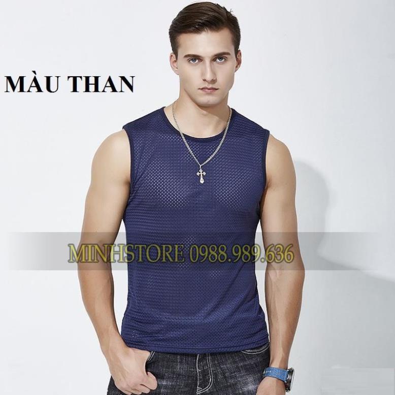 Áo Ba Lỗ Nam Hot Lưới Vải Cotton Thông Hơi Co Giãn 4 Chiều, Mặc Tập Gym, Thể Thao Siêu Mát Mùa Hè - MINHSTORE