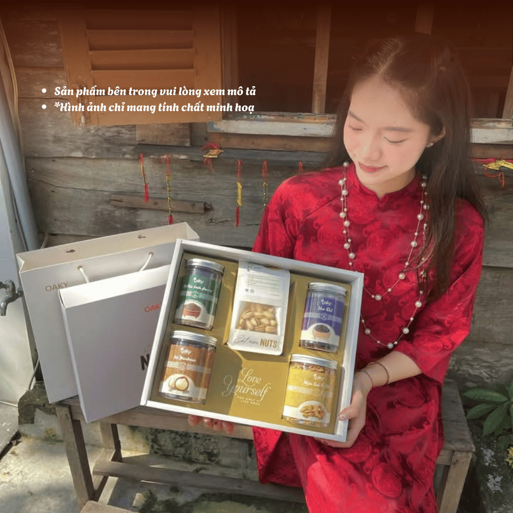 Hộp Quà Tết 2026 OAKY NUTS – Set Hạt Nhập Khẩu 100% – Tặng Lì Xì