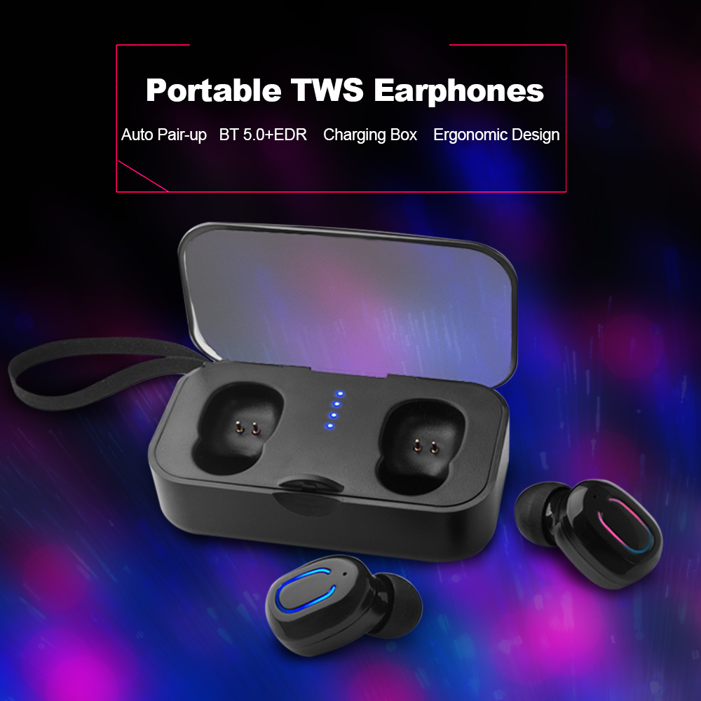 Tai Nghe Nhét Tai Không Dây Bluetooth TWS 5.0 Âm Thanh Nổi EDR Có Hộp Sạc Mic