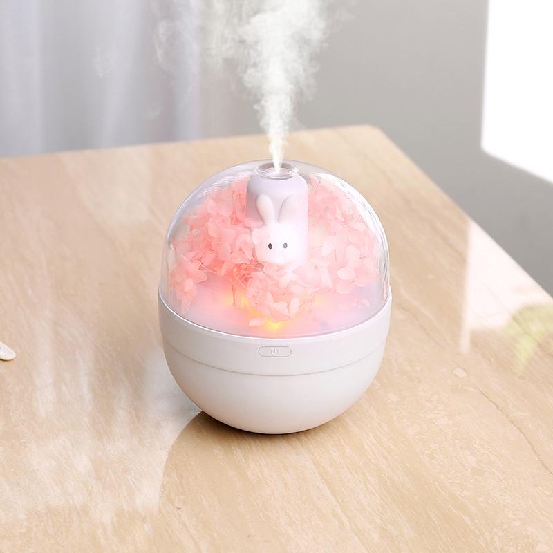 Sạc Máy Phun Sương Tạo Độ Ẩm Ngọt Thỏ Bất Diệt Hoa Tinh Dầu Khuếch Tán Tinh Dầu Lộc Không Khí Phun Sương Tạo Ẩm Hình Ếch Con LED Nhiều Màu Sắc Nước Bổ Sung