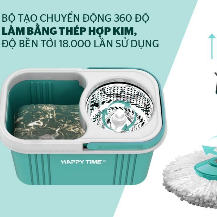 bộ cây lau nhà thông minh xoay 360 độ Happy Time KH-CL330S siêu thấm hút