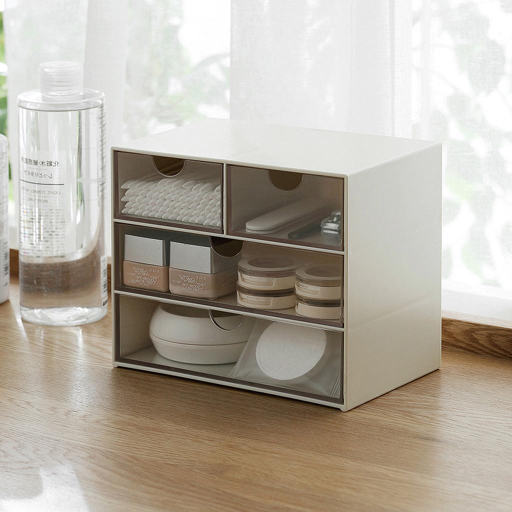 Office Storage Box Debris Cabinets Lattice Drawer Sorting Grid White 4 Grid