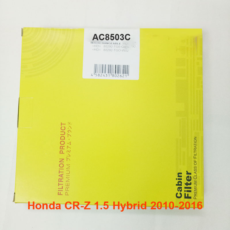 Lọc gió điều hòa Asakashi cho xe Honda CR-Z 1.5 Hybrid 2010, 2011, 2012, 2013, 2014, 2015, 2016 80291-TF0-J01 mã AC8503-6 JS