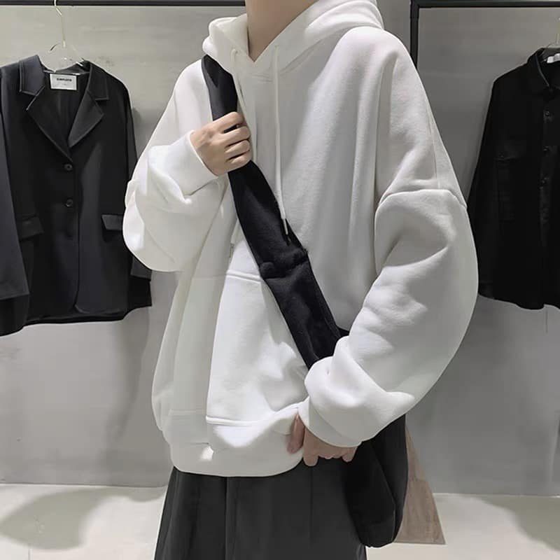 Hoodie đen trơn unisex, áo khoác hoodie basic - Gin Store
