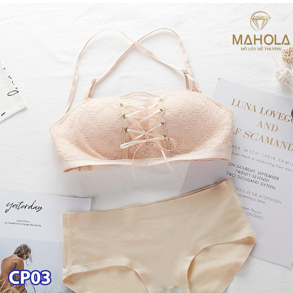 Áo cup không dây rút ngực có đệm bàn tay -Mahola- CP03