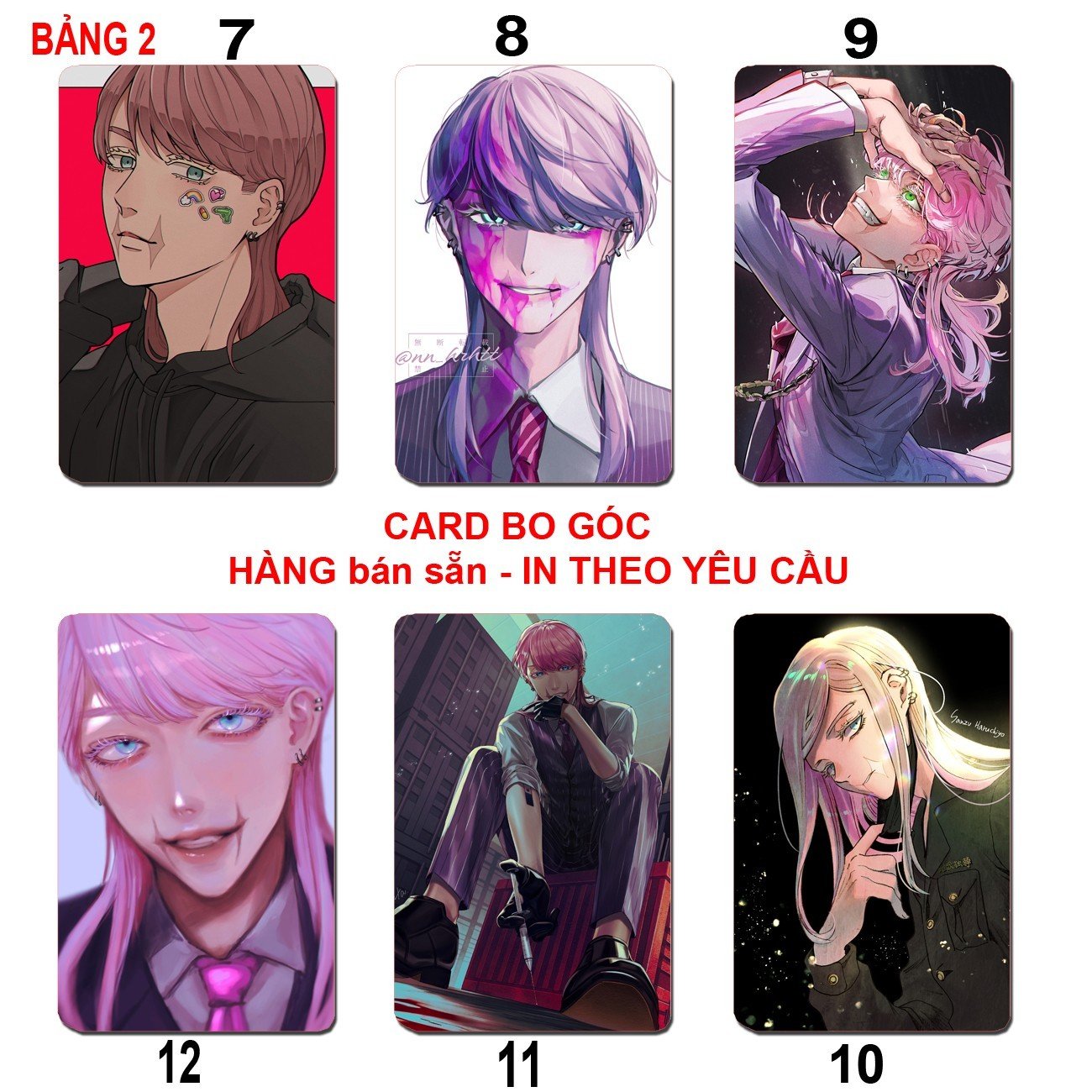 Card bo góc Sanzu Haruchiyo 6 ảnh khác nhau/Thẻ card Sanzu Haruchiyo Tokyo Revengers