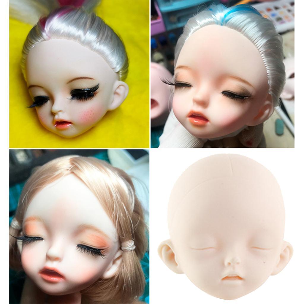 1/6  Dolls Head    (No Makeup) DIY Dolls Accessory White Skin