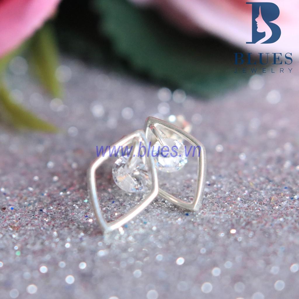 Bông Tai Bạc Nữ Rhombus Diamond S1